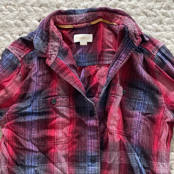 XS Golden by TNA plaid button up - Picture 2 of 3